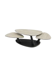 Ausziehbarer, flexibler Design Keramik Couchtisch „Camelias“ Akante Design
