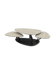 Ausziehbarer, flexibler Design Keramik Couchtisch „Magnolias“ Akante Design