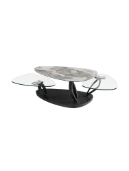 Ausziehbarer, flexibler Design Keramik Couchtisch „Magnolias“ Akante Design