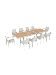 Grosses Premium Dining-Set „Nofi“ 10+1, mit Ausziehtisch Higold