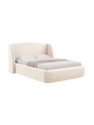 Design Polsterbett „Aude“ mit Ablagefach, Samt Beige hell CXL by Christian Lacroix
