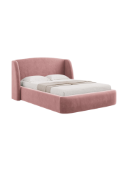 Design Polsterbett „Aude“ mit Ablagefach, Samt Rosa CXL by Christian Lacroix
