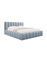 Design Polsterbett „Ludivine“ mit Ablagefach, Samt Hellblau CXL by Christian Lacroix