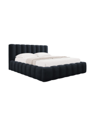 Design Polsterbett „Ludivine“ mit Ablagefach, Samt Dunkelblau CXL by Christian Lacroix