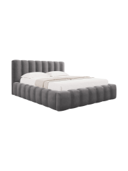 Design Polsterbett „Ludivine“ mit Ablagefach, Samt Grau CXL by Christian Lacroix
