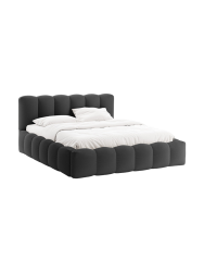 Design Polsterbett „Cameron“ mit Ablagefach, Strukturstoff Anthrazit CXL by Christian Lacroix
