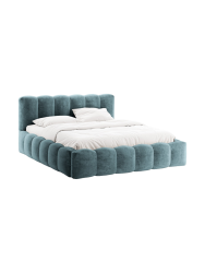 Design Polsterbett „Cameron“ mit Ablagefach, Chenille Jeansblau CXL by Christian Lacroix