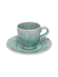 Handgefertigter Espressotasse „Madeira“ mit Untersetzer Costa Nova