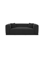 3-Sitzer Design Sofa „Dune“ mit Strukturstoff-Bezug Strukturstoff Schwarz BLOOMINGLOFT Collection