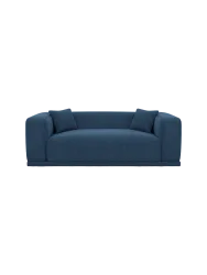 3-Sitzer Design Sofa „Dune“ mit Strukturstoff-Bezug Strukturstoff Dunkelblau BLOOMINGLOFT Collection