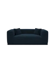 2-Sitzer Design Sofa „Dune“, Cordsamt Cordsamt Dunkelblau BLOOMINGLOFT Collection