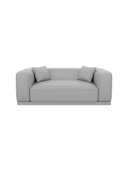 2-Sitzer Design Echtleder Sofa „Dune“ Echtleder Light Grey BLOOMINGLOFT Collection