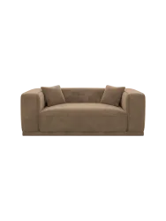 2-Sitzer Design Sofa „Dune“ mit Samtbezug Samtbezug Braun BLOOMINGLOFT Collection