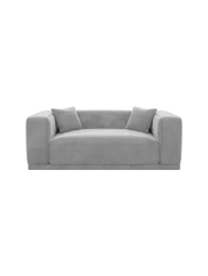 2-Sitzer Design Sofa „Dune“ mit Samtbezug Samtbezug Hellgrau BLOOMINGLOFT Collection