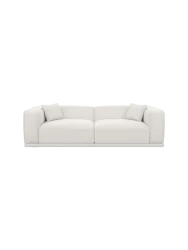 4-Sitzer Design Sofa „Dune“ mit Strukturstoff-Bezug Strukturstoff Weiss BLOOMINGLOFT Collection