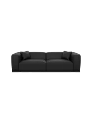 4-Sitzer Design Echtleder Sofa „Dune“ Echtleder Schwarz BLOOMINGLOFT Collection