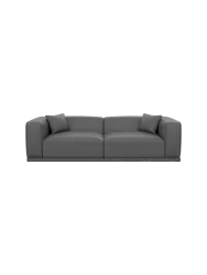 4-Sitzer Design Echtleder Sofa „Dune“ Echtleder Dark Grey BLOOMINGLOFT Collection