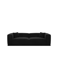4-Sitzer Design Sofa „Dune“ mit Samtbezug Samtbezug Schwarz BLOOMINGLOFT Collection