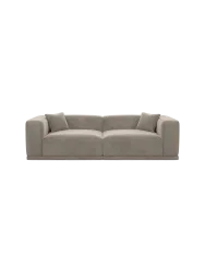 4-Sitzer Design Sofa „Dune“ mit Samtbezug Samtbezug Beige dunkel BLOOMINGLOFT Collection