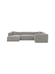 5-Sitzer Design Panorama-Sofa „Dune“, Cordsamt Cordsamt Hellgrau BLOOMINGLOFT Collection