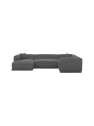 5-Sitzer Design Panorama-Sofa „Dune“ mit Bouclé-Bezug Bouclé Graphit BLOOMINGLOFT Collection