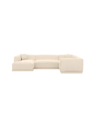 5-Sitzer Design Panorama-Sofa „Dune“ mit Strukturstoff-Bezug Strukturstoff Cream BLOOMINGLOFT Collection