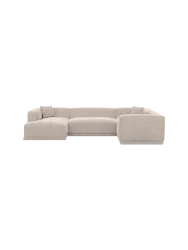 5-Sitzer Design Panorama-Sofa „Dune“ mit Strukturstoff-Bezug Strukturstoff Beige BLOOMINGLOFT Collection