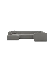 5-Sitzer Design Panorama-Sofa „Dune“ mit Strukturstoff-Bezug Strukturstoff Grau BLOOMINGLOFT Collection