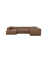 5-Sitzer Design Echtleder Panorama-Sofa „Dune“ Echtleder Choco Brown BLOOMINGLOFT Collection
