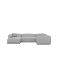5-Sitzer Design Echtleder Panorama-Sofa „Dune“ Echtleder Light Grey BLOOMINGLOFT Collection