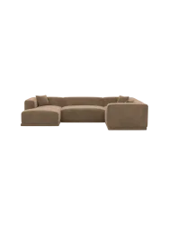 5-Sitzer Design Panorama-Sofa „Dune“ mit Samtbezug Samtbezug Braun BLOOMINGLOFT Collection