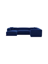 5-Sitzer Design Panorama-Sofa „Dune“ mit Samtbezug Samtbezug Königsblau BLOOMINGLOFT Collection