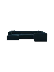 5-Sitzer Design Panorama-Sofa „Dune“ mit Samtbezug Samtbezug Petrol dunkel BLOOMINGLOFT Collection