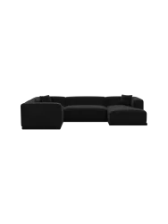 5-Sitzer Design Panorama-Sofa „Dune“ mit Strukturstoff-Bezug Strukturstoff Schwarz BLOOMINGLOFT Collection