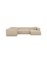 5-Sitzer Design Echtleder Panorama-Sofa „Dune“ Echtleder Beige BLOOMINGLOFT Collection