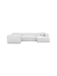 5-Sitzer Design Echtleder Panorama-Sofa „Dune“ Echtleder White BLOOMINGLOFT Collection