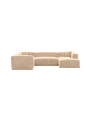 5-Sitzer Design Panorama-Sofa „Dune“ mit Samtbezug Samtbezug Beige BLOOMINGLOFT Collection