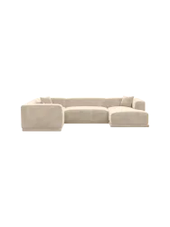 5-Sitzer Design Panorama-Sofa „Dune“ mit Samtbezug Samtbezug Cream BLOOMINGLOFT Collection