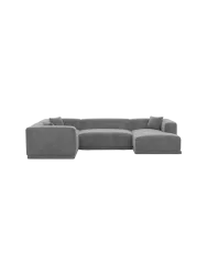 5-Sitzer Design Panorama-Sofa „Dune“ mit Samtbezug Samtbezug Dunkelgrau BLOOMINGLOFT Collection