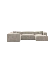 5-Sitzer Design Panorama-Sofa „Dune“ mit Samtbezug Samtbezug Sand BLOOMINGLOFT Collection