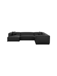 6-Sitzer Design Echtleder Panorama-Sofa „Dune XXL“ Echtleder Schwarz BLOOMINGLOFT Collection