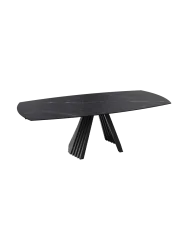 Ausziehbarer Designer Esstisch „Gotham“ aus Keramik, in verschiedenen Grössen Marquina matt 150-230 x 110 cm Akante Design