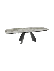 Ausziehbarer Designer Esstisch „Grande Modena“ aus Keramik, 160-240 x 100 cm Calcatta glänzend Akante Design