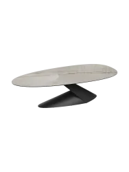 Ausziehbarer Designer Esstisch „Proxima“ aus Keramik, 270 x 120 cm Breccia glänzend Akante Design