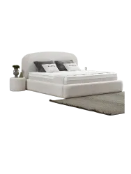 Premium Boxspringbett „Elena“ inkl. Matratze & Topper Beige hell  180 x 200 cm BEDS SUPPLY