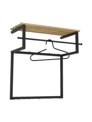 Spinder Design Garderobe Hesta Schwarz Stahl/Holz 76 cm - Farbe: schwarz/nature - Material: Stahl/Eiche - Garderobe