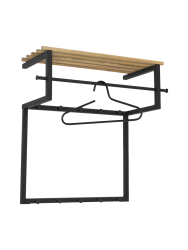 Spinder Design Garderobe Hesta Schwarz Stahl/Holz 76 cm - Farbe: schwarz/nature - Material: Stahl/Eiche - Garderobe