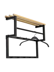 Spinder Design Garderobe Hesta Stahl/Holz 71 cm - Farbe: schwarz/nature - Material: Stahl/Eiche - Garderobe