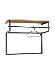 Spinder Design Garderobe Hesta Stahl/Holz 100 cm - Farbe: schwarz/nature - Material: Stahl/Eiche - Garderobe
