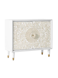 mutoni - Kommode Antigua Mangoholz weiss 90x76, One Size